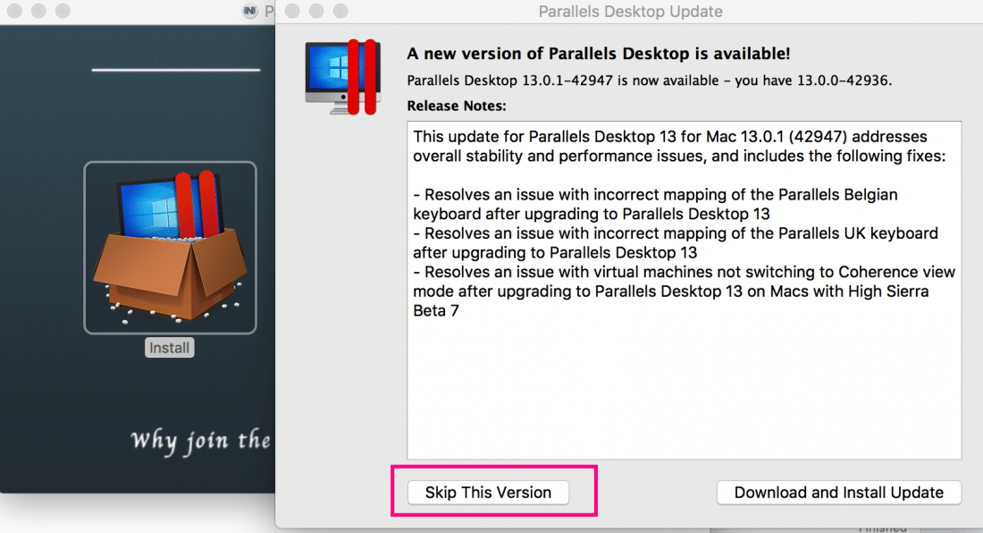 installer parallels desktop 13