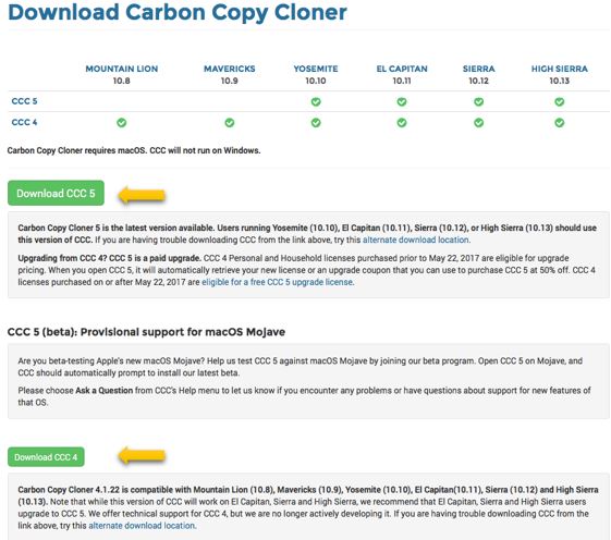 carbon copy cloner 5 download